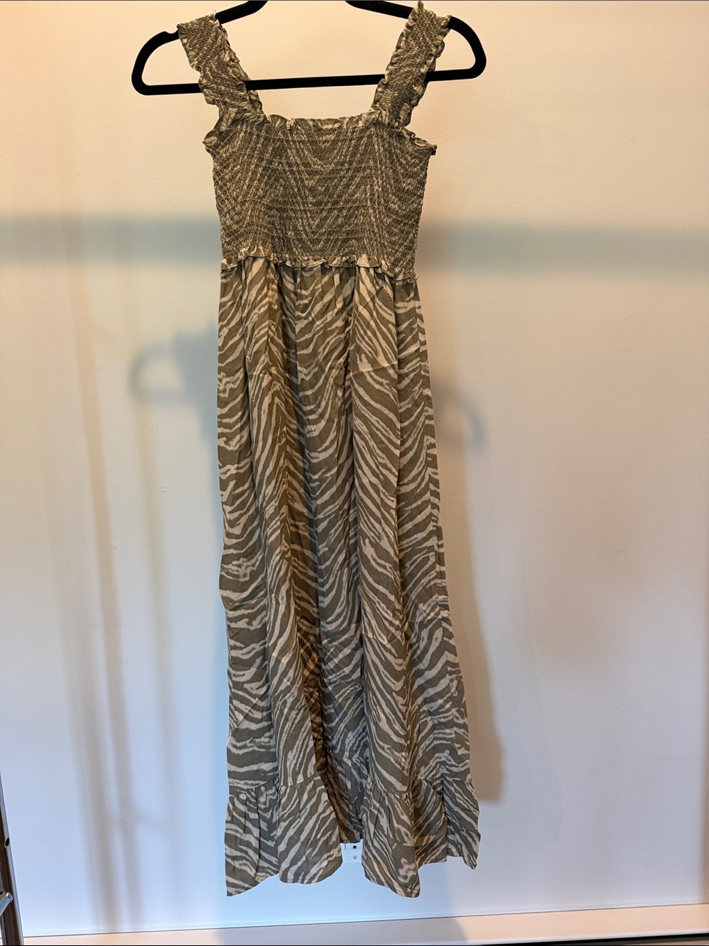 Rails Girls' Zebra-Print Maxi Dress in Olive Taupe